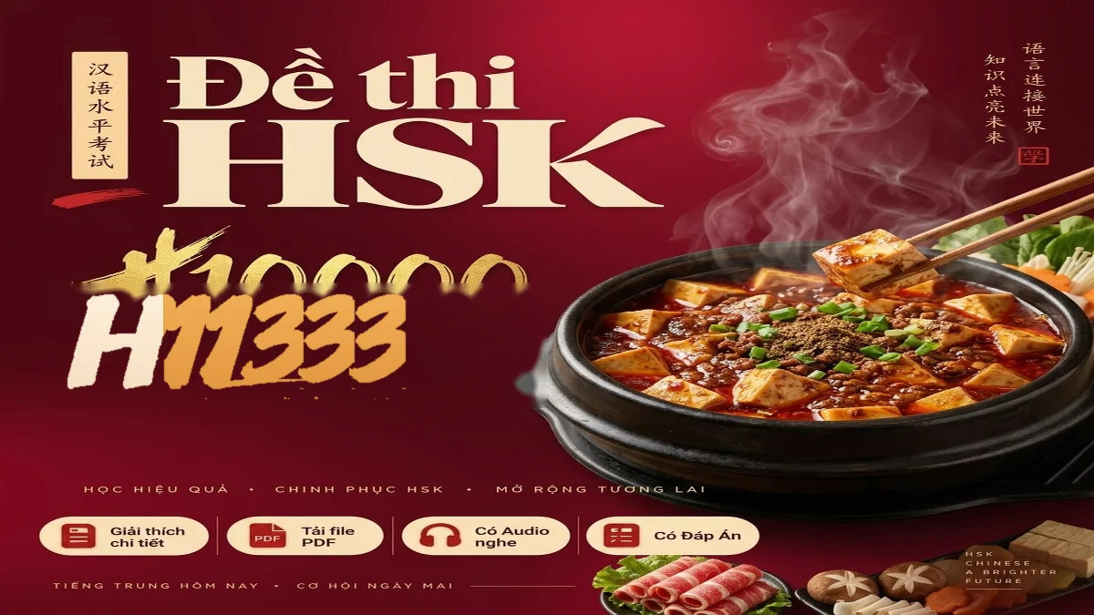 Đề thi HSK 1 mã H11333 PDF có đáp án & Audio (Mới nhất) - FoxHSK