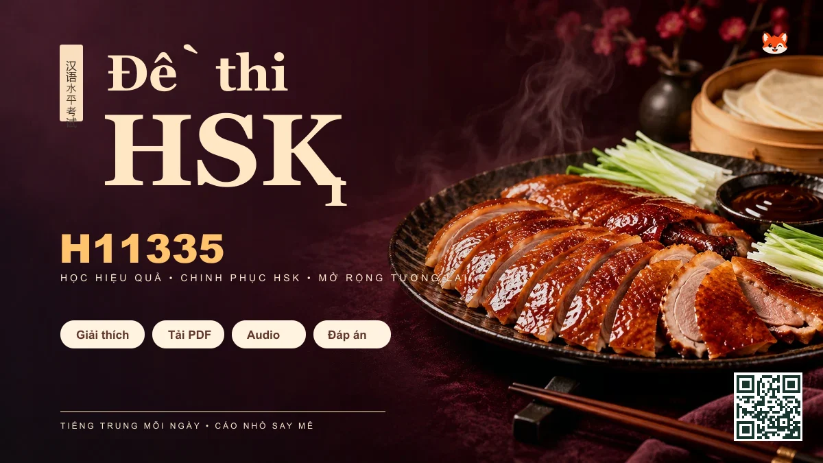 Đề thi HSK 1 mã H11335 PDF có đáp án & Audio (Mới nhất) - FoxHSK