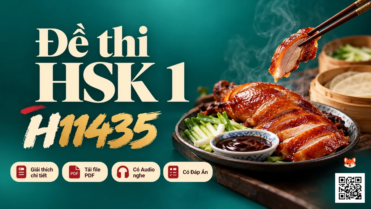 Đề thi HSK 1 mã H11435 PDF có đáp án & Audio (Mới nhất) - FoxHSK