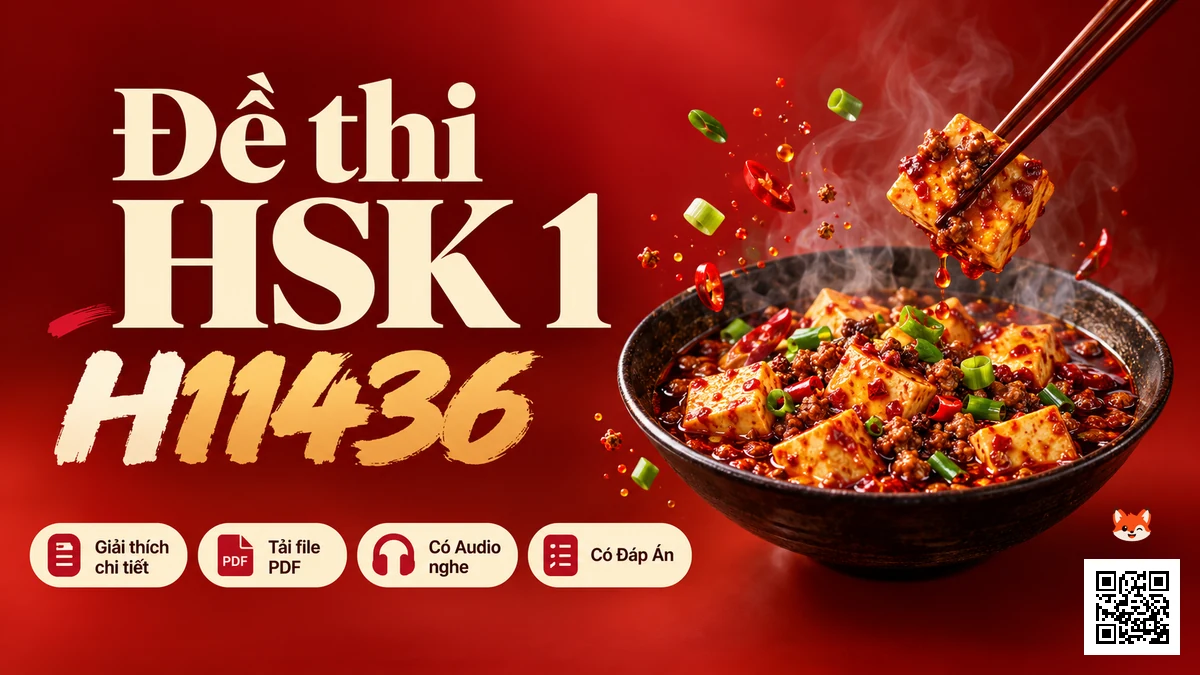 Đề thi HSK 1 mã H11436 PDF có đáp án & Audio (Mới nhất) - FoxHSK