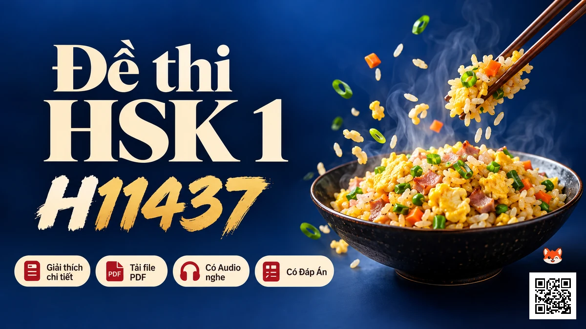 Đề thi HSK 1 mã H11437 PDF có đáp án & Audio (Mới nhất) - FoxHSK
