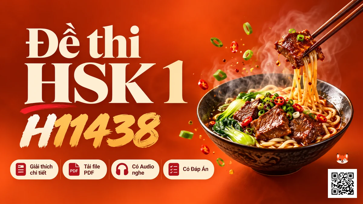 Đề thi HSK 1 mã H11438 PDF có đáp án & Audio (Mới nhất) - FoxHSK