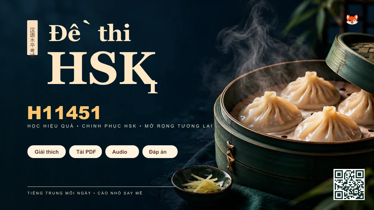 Đề thi HSK 1 mã H11451 PDF có đáp án & Audio (Mới nhất) - FoxHSK