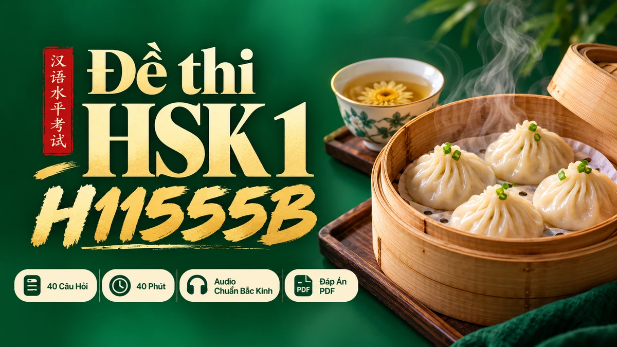 Đề thi HSK 1 mã H11555B PDF có đáp án & Audio (Mới nhất) - FoxHSK