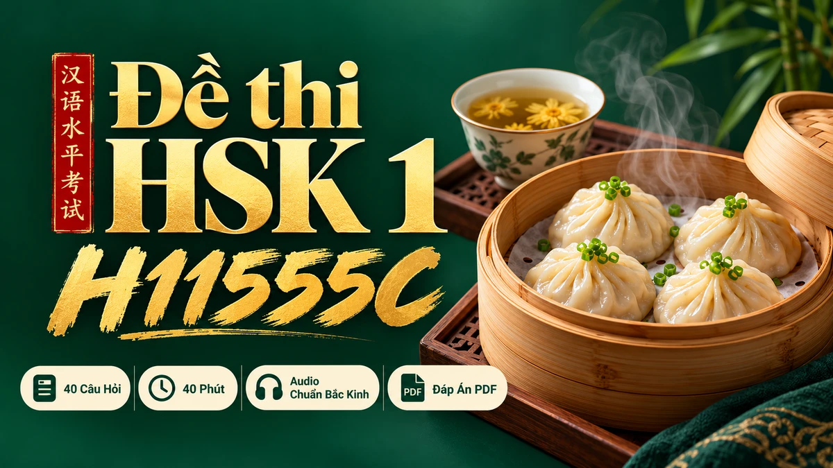 Đề thi HSK 1 mã H11555C PDF có đáp án & Audio (Mới nhất) - FoxHSK