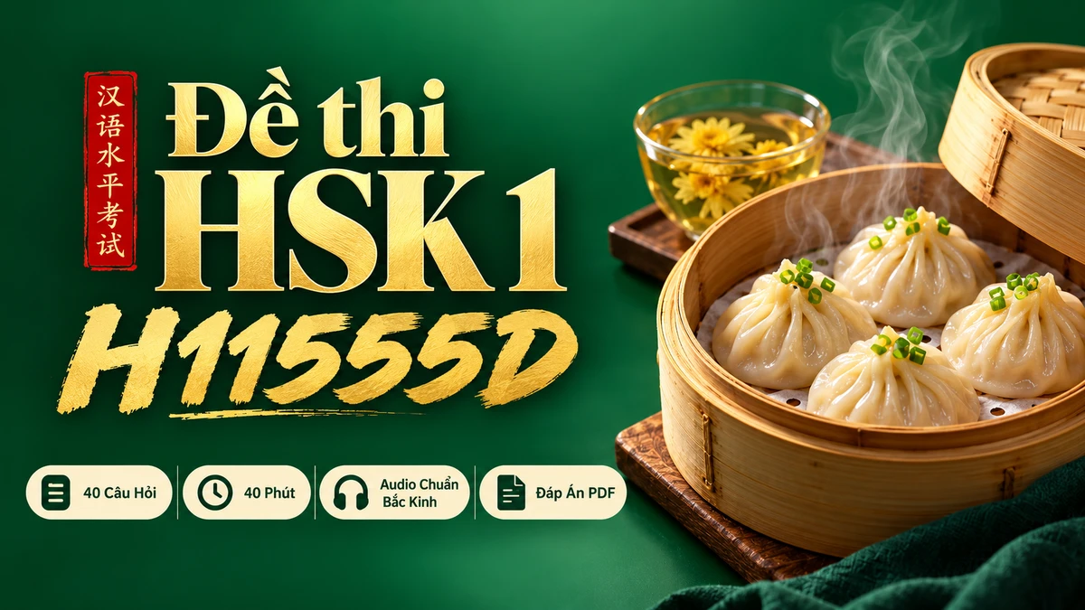 Đề thi HSK 1 mã H11555D PDF có đáp án & Audio (Mới nhất) - FoxHSK