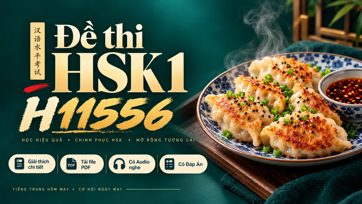 Đề Thi Thật HSK Chính Thức — HSK 1 (Mã Đề H11556) (Full Audio MP3 + PDF + Đáp Án Chi Tiết) - FoxHSK