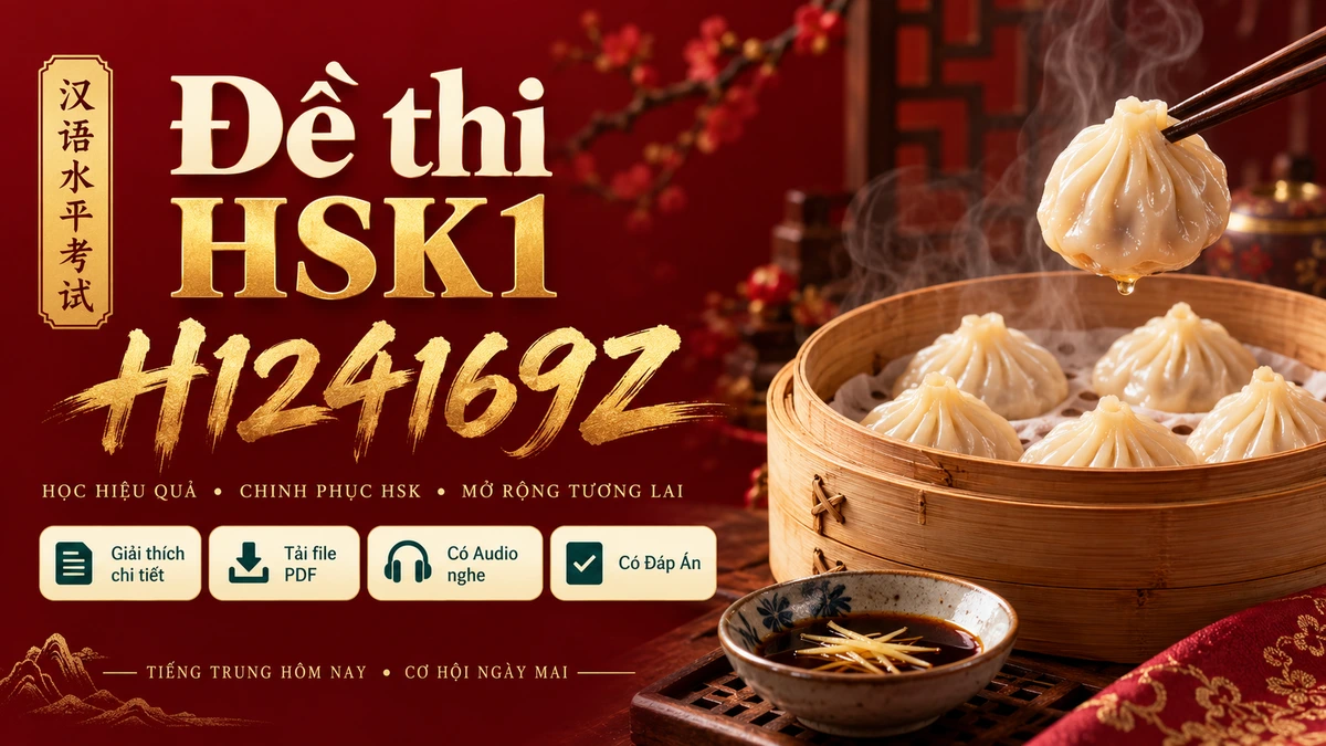 Đề Thi Mẫu Chuẩn Quốc Gia HSK 3.0 — HSK 1 (Mã Đề H124169Z) (Full Audio MP3 + PDF + Đáp Án Chi Tiết) - FoxHSK