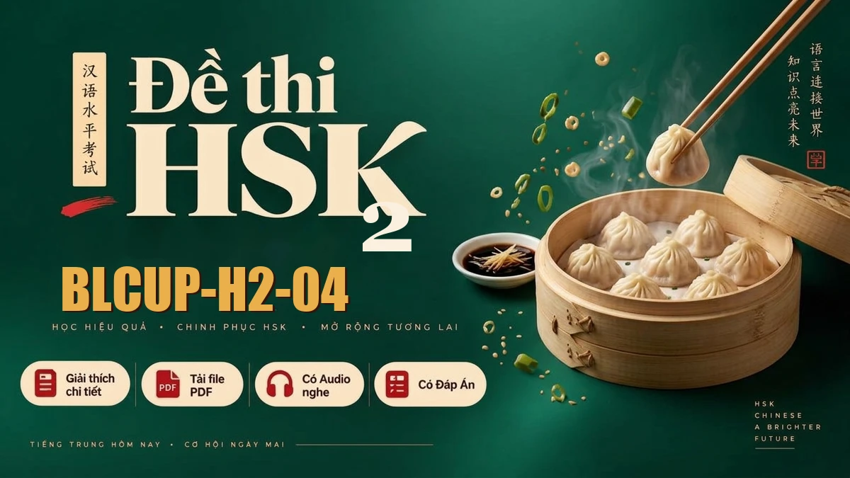 Đề thi HSK 2 mã BLCUP-H2-04 PDF có đáp án & Audio (Mới nhất) - FoxHSK