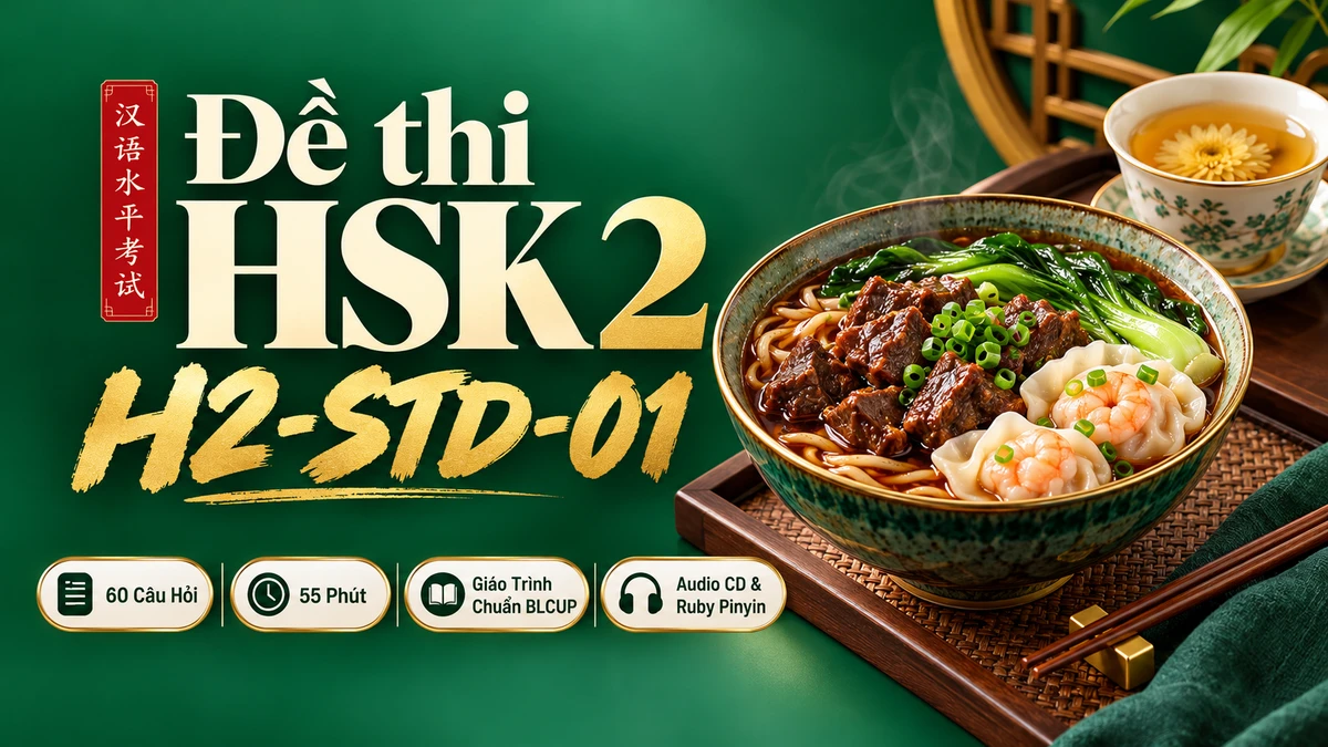 Đề thi HSK 2 mã H2-STD-01 PDF có đáp án & Audio (Giáo Trình Chuẩn HSK Standard Course) - FoxHSK
