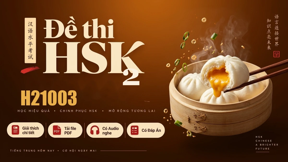 Đề thi HSK 2 mã H21003 PDF có đáp án & Audio (Mới nhất) - FoxHSK