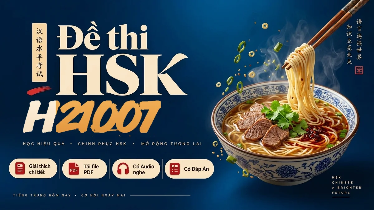 Đề thi HSK 2 mã H21007 PDF có đáp án & Audio (Mới nhất) - FoxHSK