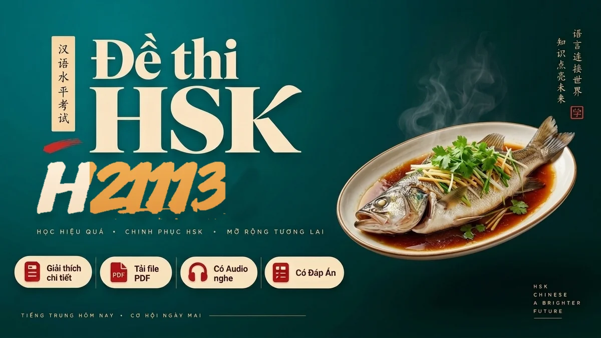 Đề thi HSK 2 mã H21113 PDF có đáp án & Audio (Mới nhất) - FoxHSK