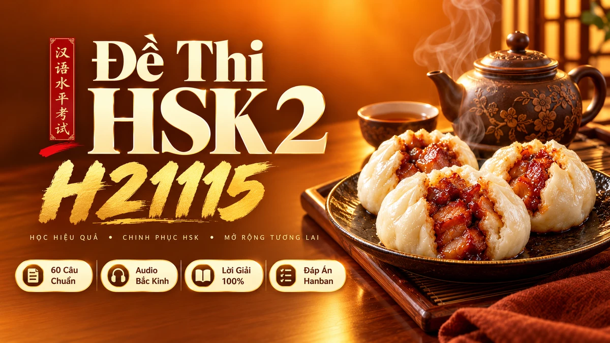 Đề thi HSK 2 mã H21115 PDF có đáp án & Audio (Mới nhất) - FoxHSK