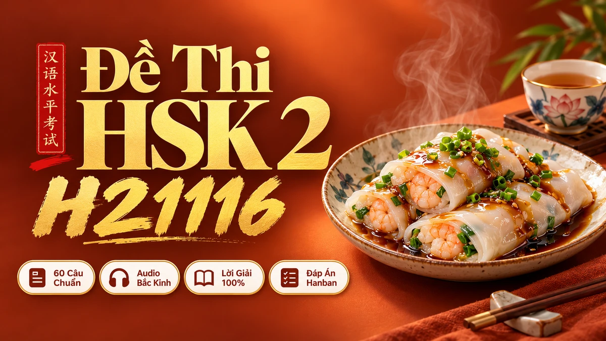 Đề thi HSK 2 mã H21116 PDF có đáp án & Audio (Mới nhất) - FoxHSK