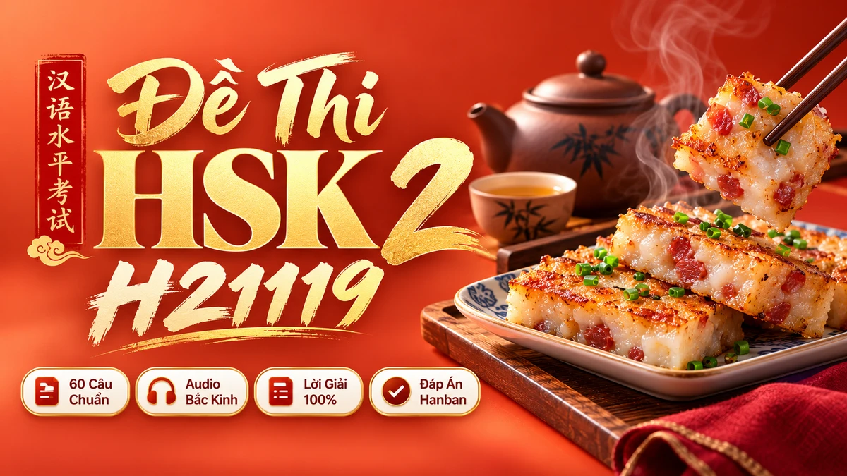 Đề thi HSK 2 mã H21119 PDF có đáp án & Audio (Mới nhất) - FoxHSK