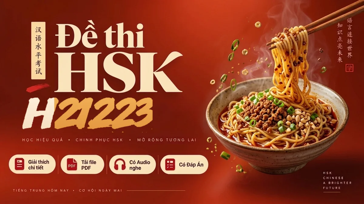 Đề thi HSK 2 mã H21223 PDF có đáp án & Audio (Mới nhất) - FoxHSK