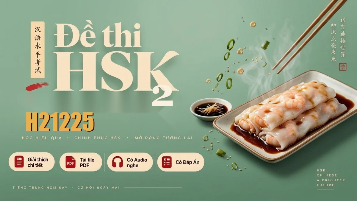 Đề thi HSK 2 mã H21225 PDF có đáp án & Audio (Mới nhất) - FoxHSK