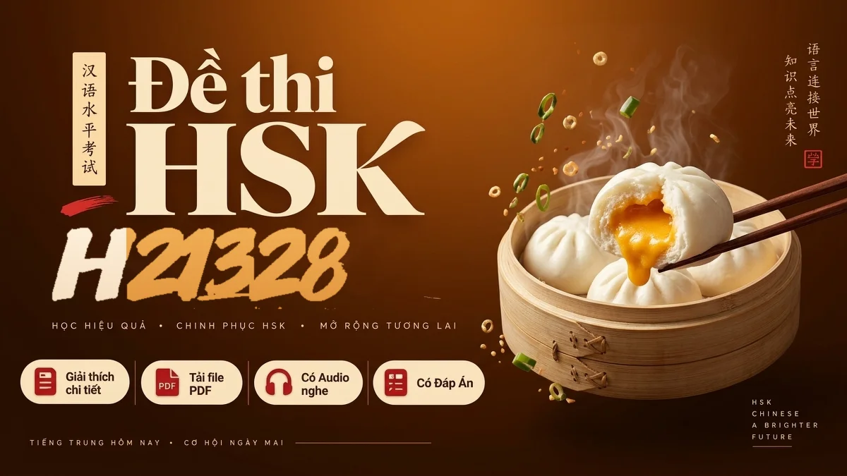 Đề thi HSK 2 mã H21328 PDF có đáp án & Audio (Mới nhất) - FoxHSK