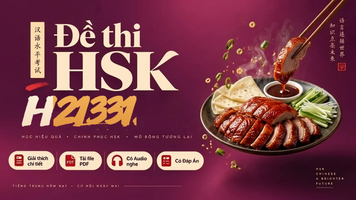 Đề thi HSK 2 mã H21331 PDF có đáp án & Audio (Mới nhất) - FoxHSK