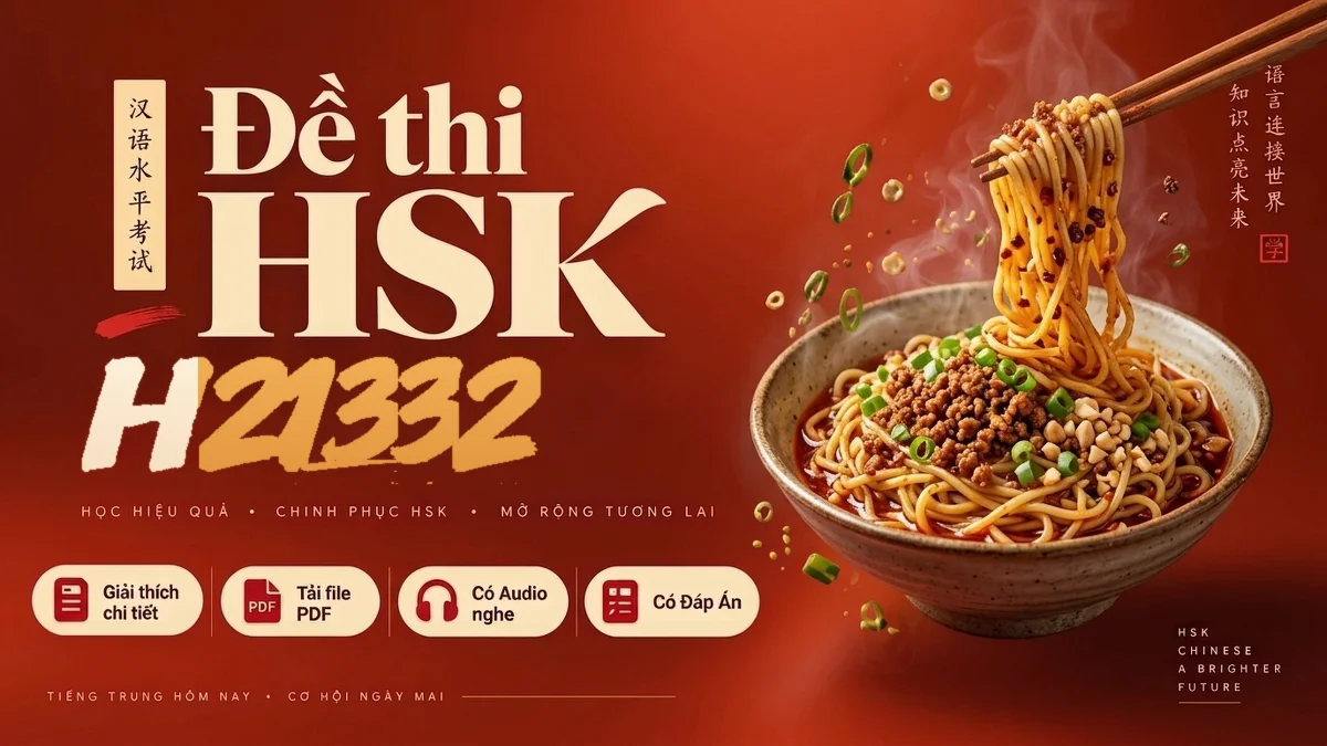 Đề thi HSK 2 mã H21332 PDF có đáp án & Audio (Mới nhất) - FoxHSK