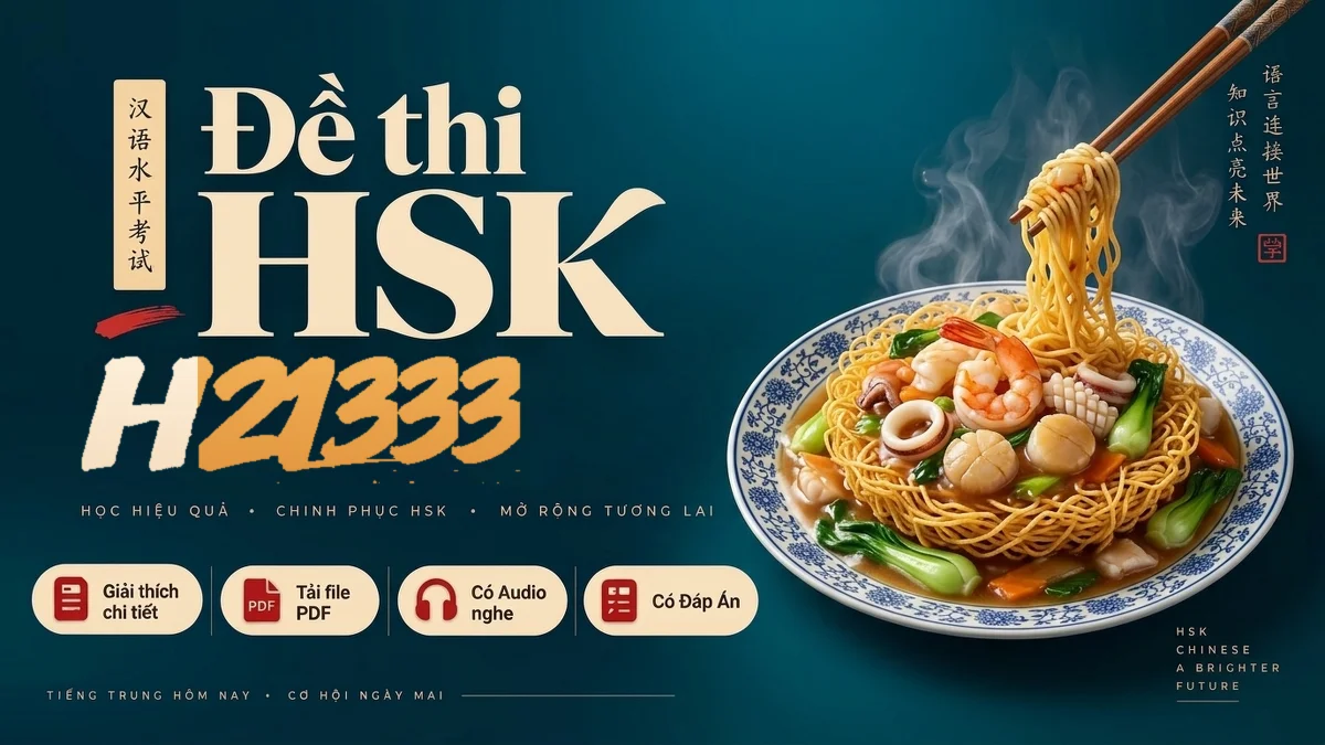 Đề thi HSK 2 mã H21333 PDF có đáp án & Audio (Mới nhất) - FoxHSK