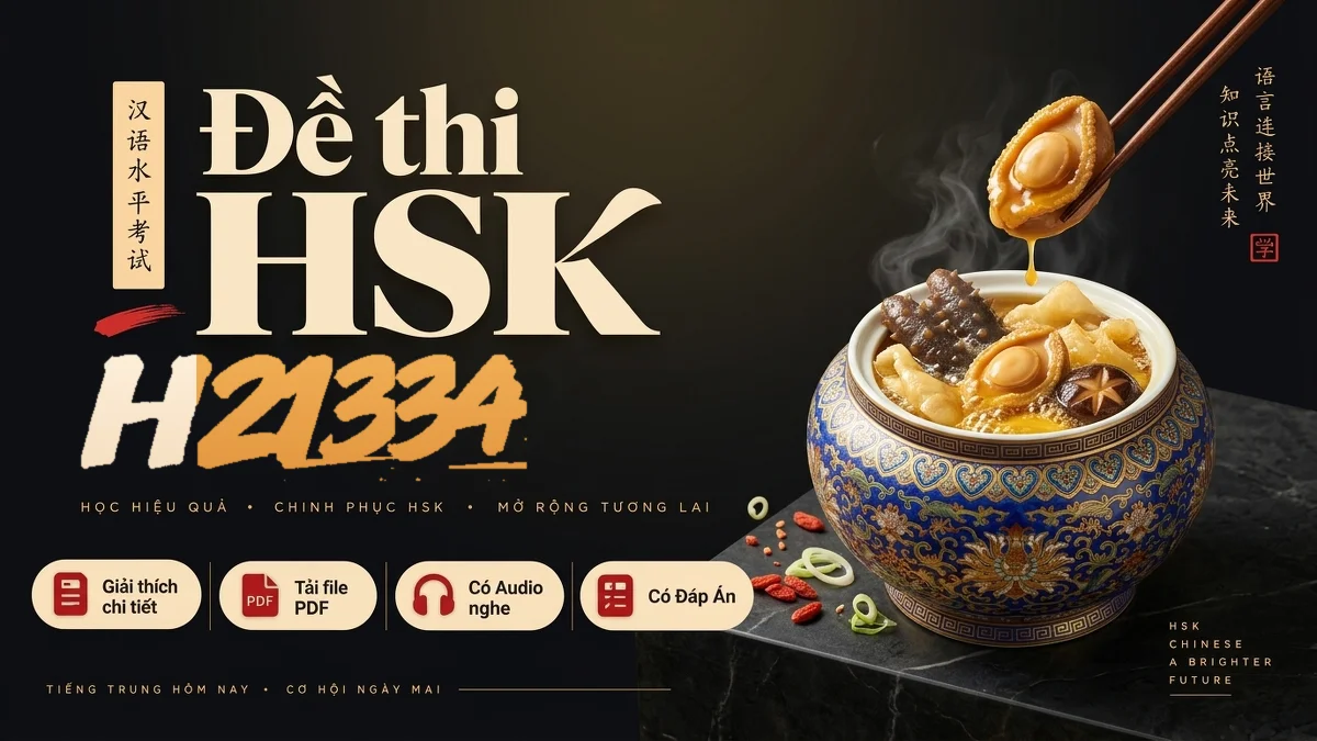 Đề thi HSK 2 mã H21334 PDF có đáp án & Audio (Mới nhất) - FoxHSK
