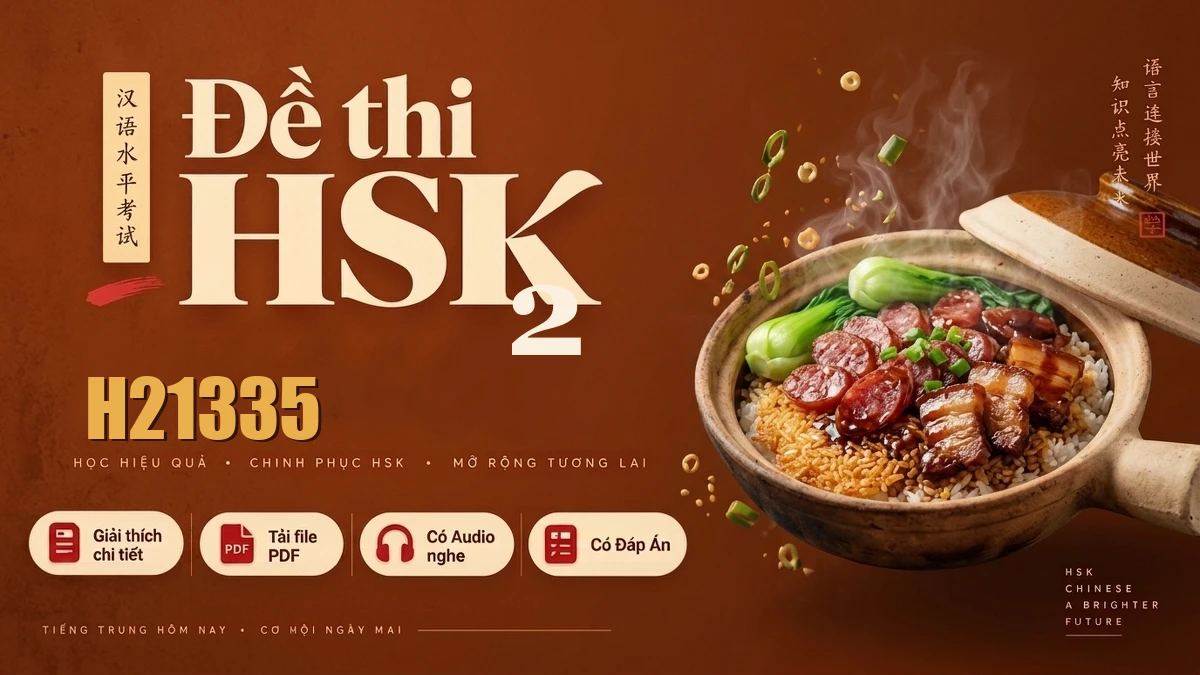 Đề thi HSK 2 mã H21335 PDF có đáp án & Audio (Mới nhất) - FoxHSK
