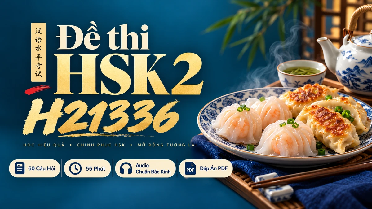 Đề thi HSK 2 mã H21336 PDF có đáp án & Audio (Mới nhất) - FoxHSK