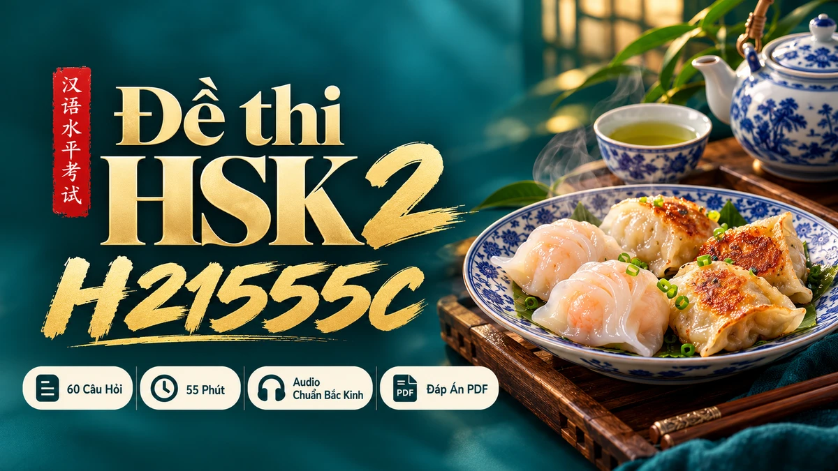 Đề thi HSK 2 mã H21555C PDF có đáp án & Audio (Mới nhất) - FoxHSK