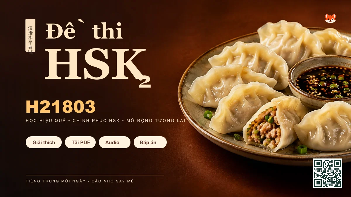Đề thi HSK 2 mã H21803 PDF có đáp án & Audio (Mới nhất) - FoxHSK