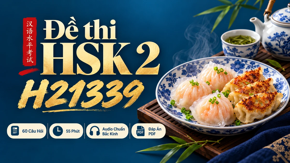 Đề Thi Mẫu Chuẩn Quốc Gia HSK 3.0 — HSK 2 (Mã Đề H23001) (Full Audio MP3 + PDF + Đáp Án Chi Tiết) - FoxHSK