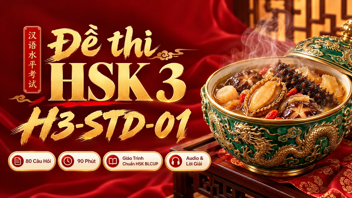Đề thi HSK 3 mã H3-STD-01 PDF có đáp án & Audio (Giáo Trình Chuẩn HSK BLCUP Đề 01) - FoxHSK