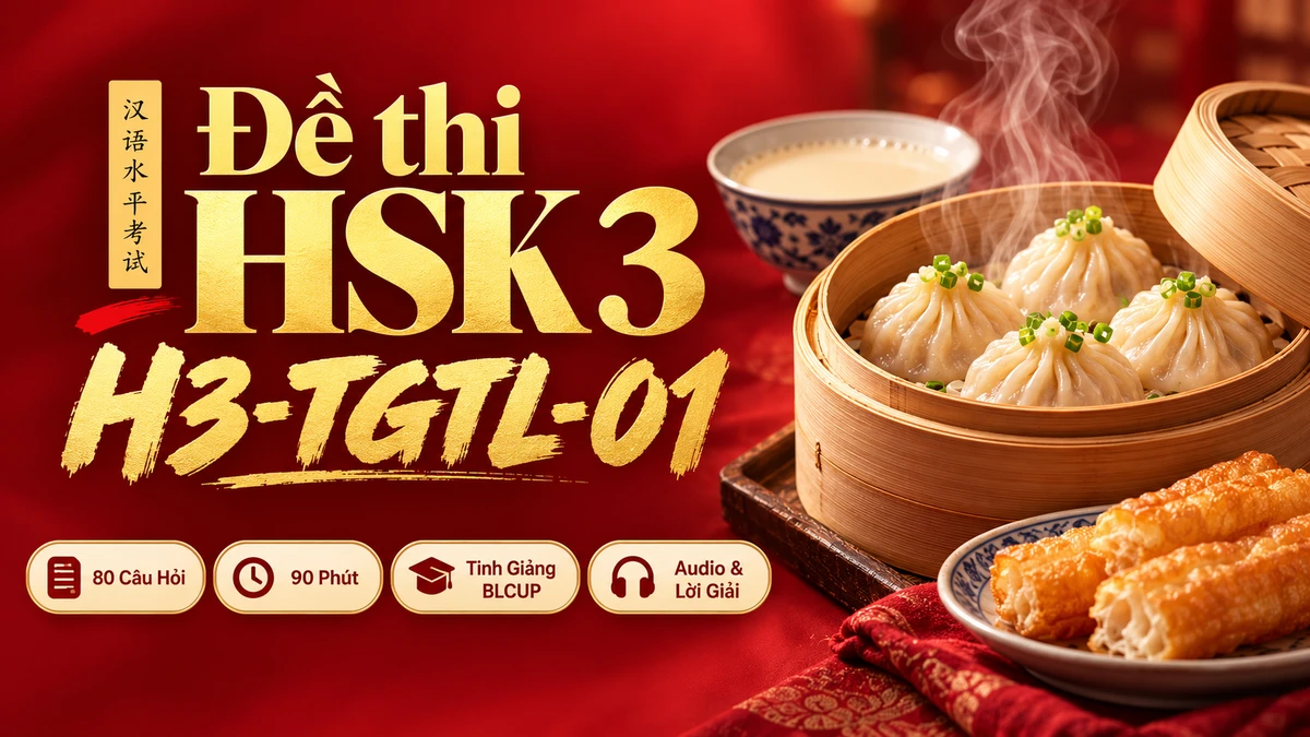 Đề thi HSK 3 mã H3-TGTL-01 PDF có đáp án & Audio (Tinh Giảng Tinh Luyện BLCUP Đề 01) - FoxHSK