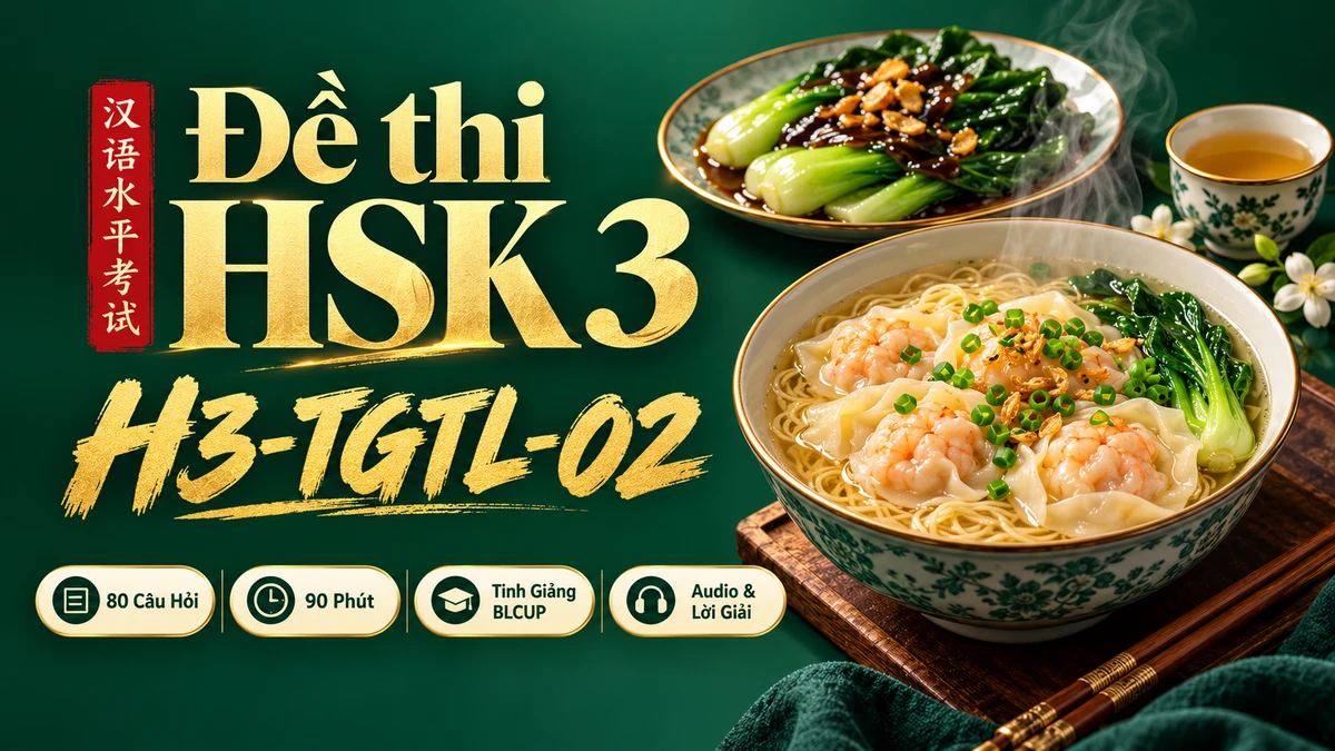 Đề thi HSK 3 mã H3-TGTL-02 PDF có đáp án & Audio (Tinh Giảng Tinh Luyện BLCUP Đề 02) - FoxHSK