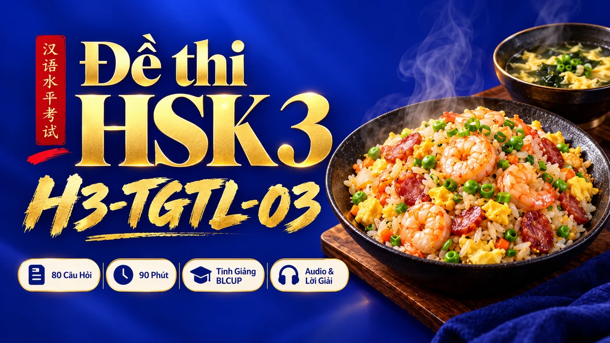 Đề thi HSK 3 mã H3-TGTL-03 PDF có đáp án & Audio (Tinh Giảng Tinh Luyện BLCUP Đề 03) - FoxHSK