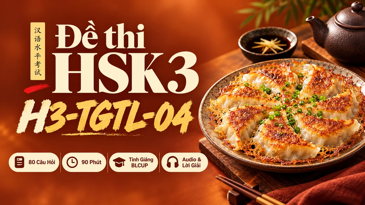 Đề thi HSK 3 mã H3-TGTL-04 PDF có đáp án & Audio (Tinh Giảng Tinh Luyện BLCUP Đề 04) - FoxHSK