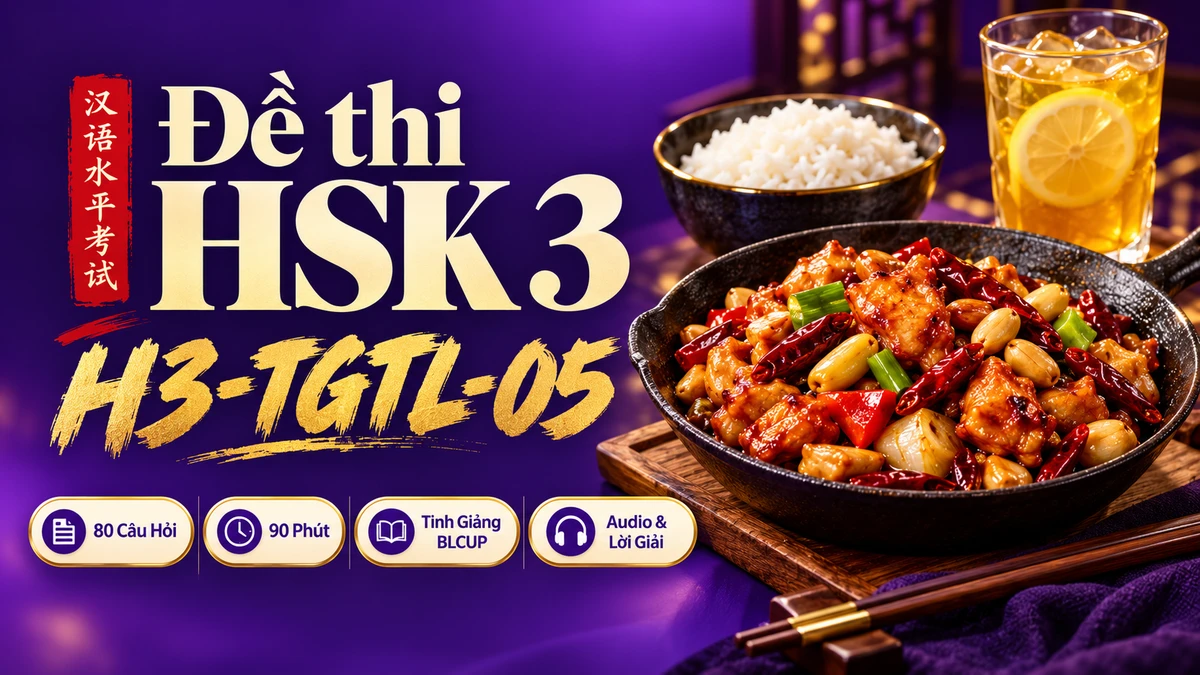 Đề thi HSK 3 mã H3-TGTL-05 PDF có đáp án & Audio (Tinh Giảng Tinh Luyện BLCUP Đề 05) - FoxHSK