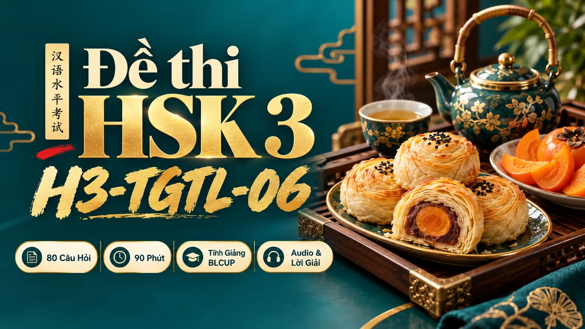 Đề thi HSK 3 mã H3-TGTL-06 PDF có đáp án & Audio (Tinh Giảng Tinh Luyện BLCUP Đề 06) - FoxHSK