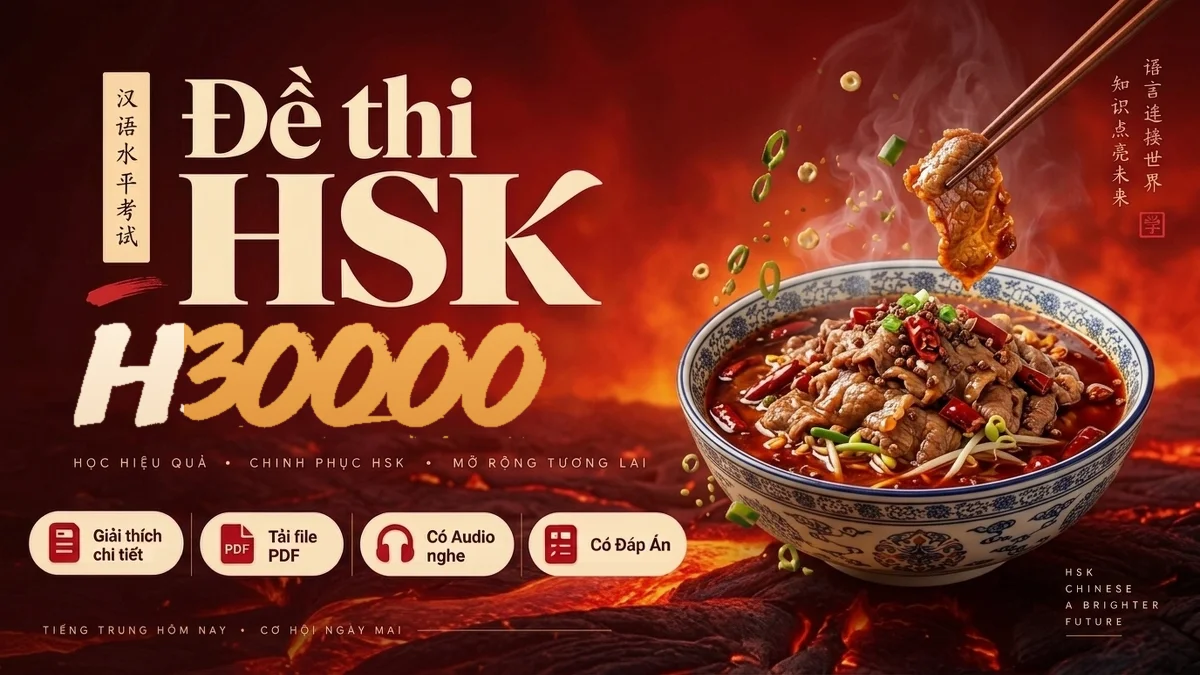 Đề thi HSK 3 mã H30000 PDF có đáp án & Audio (Mới nhất) - FoxHSK