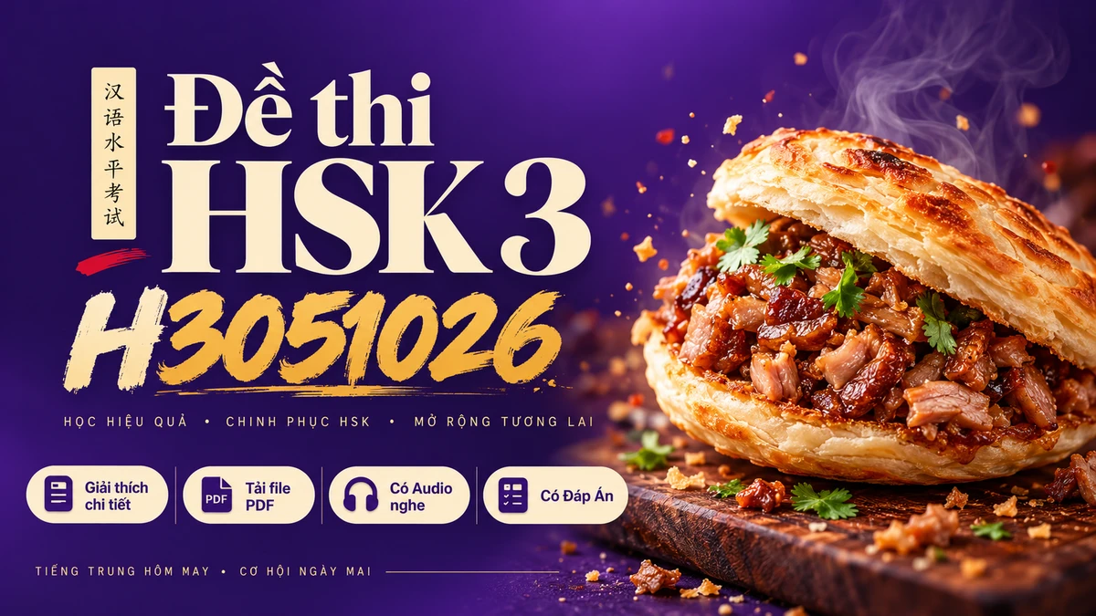 Thi Thử & Tải Đề thi HSK 3 mã H3051026 có PDF có đáp án & Audio - FoxHSK
