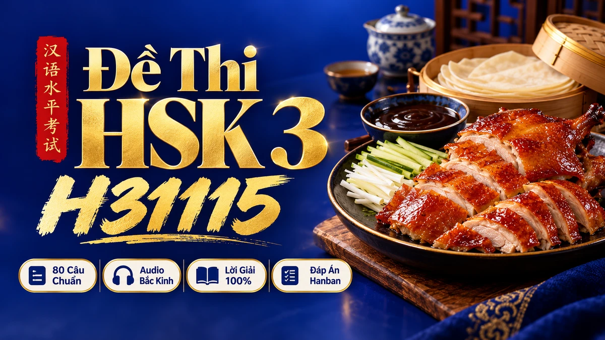 Đề thi HSK 3 mã H31115 PDF có đáp án & Audio (Mới nhất) - FoxHSK