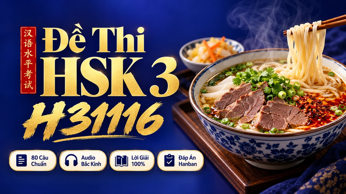 Đề thi HSK 3 mã H31116 PDF có đáp án & Audio (Mới nhất) - FoxHSK