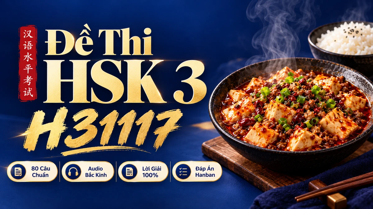 Đề thi HSK 3 mã H31117 PDF có đáp án & Audio (Mới nhất) - FoxHSK