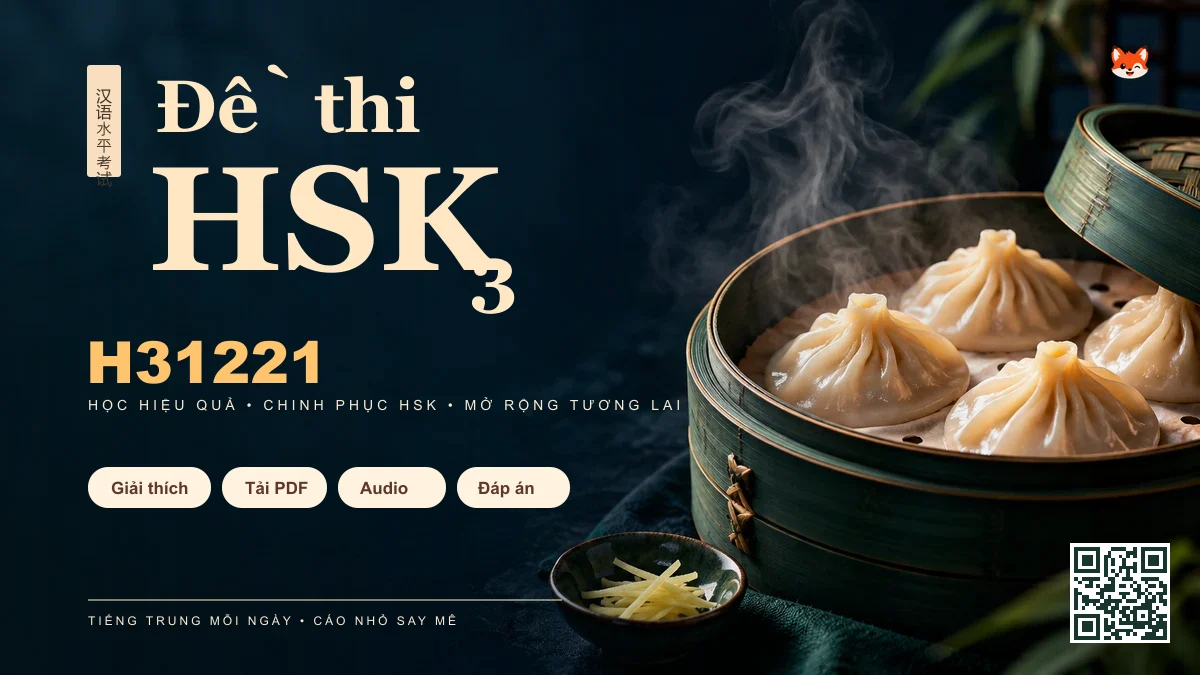 Đề thi HSK 3 mã H31221 PDF có đáp án & Audio (Mới nhất) - FoxHSK