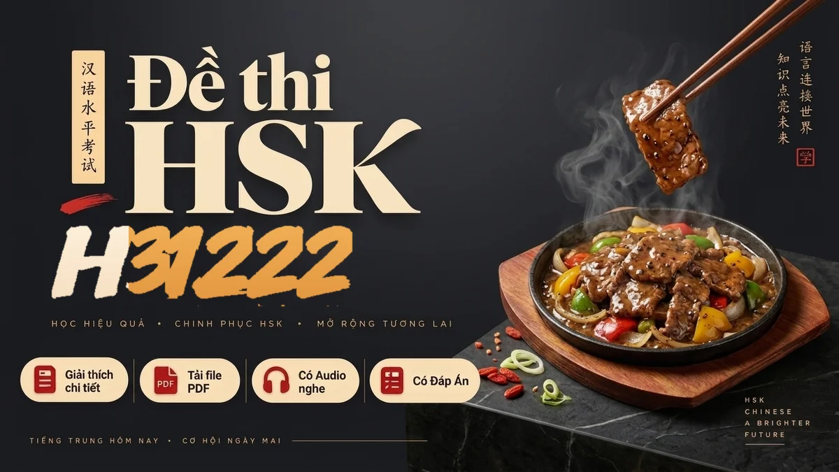 Đề thi HSK 3 mã H31222 PDF có đáp án & Audio (Mới nhất) - FoxHSK