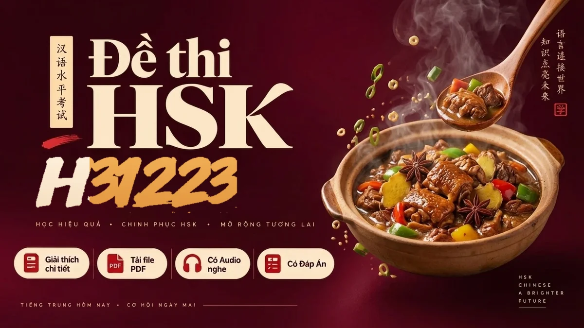 Đề thi HSK 3 mã H31223 PDF có đáp án & Audio (Mới nhất) - FoxHSK