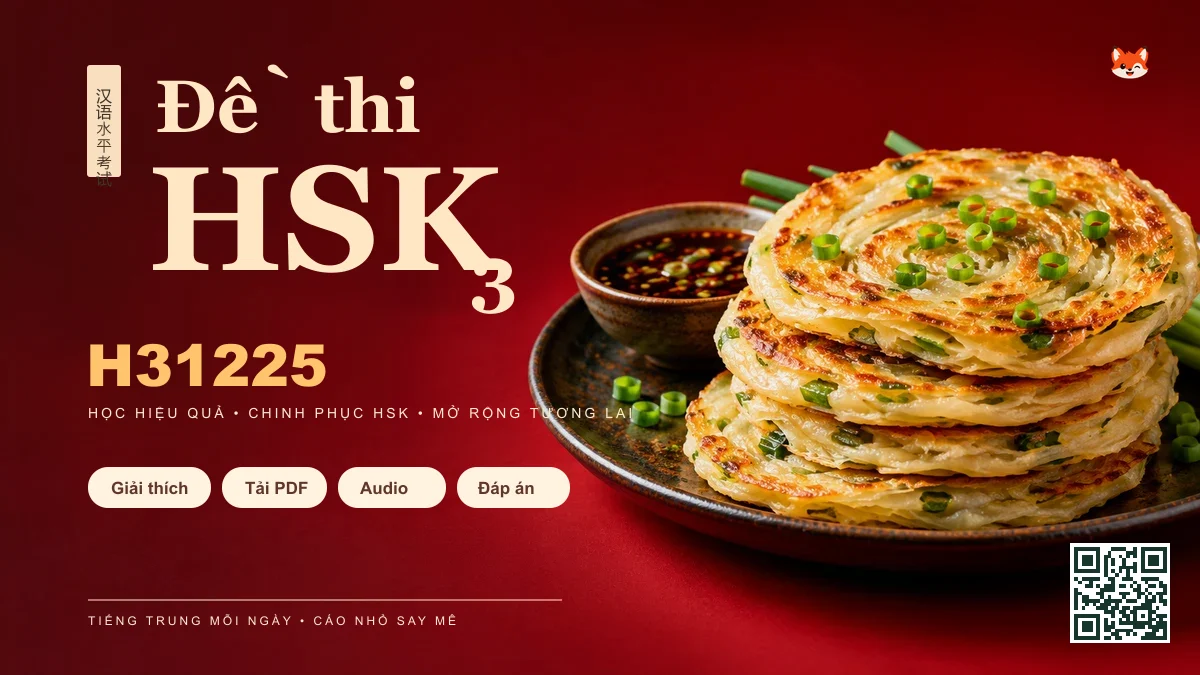 Đề thi HSK 3 mã H31225 PDF có đáp án & Audio (Mới nhất) - FoxHSK
