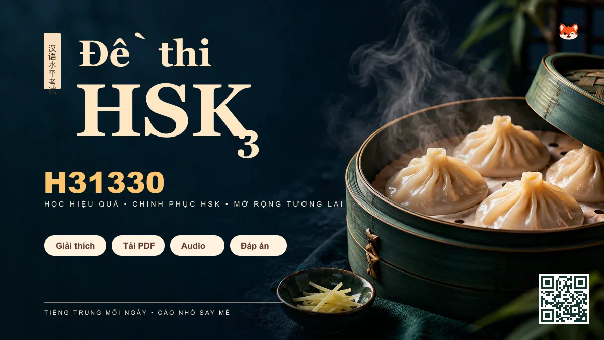 Đề thi HSK 3 mã H31330 PDF có đáp án & Audio (Mới nhất) - FoxHSK