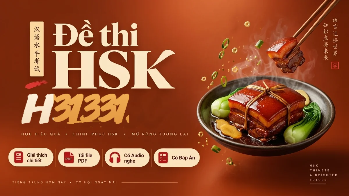 Đề thi HSK 3 mã H31331 PDF có đáp án & Audio (Mới nhất) - FoxHSK